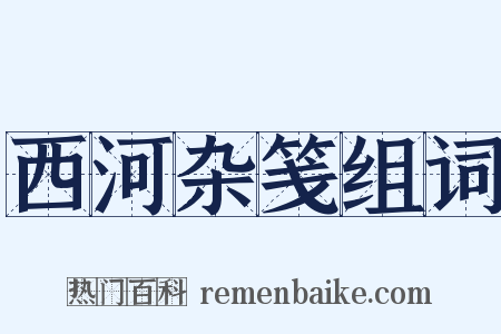 西河杂笺组词是什么意思的图片
